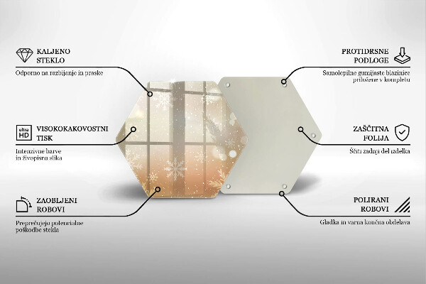 Tagliere in vetro temperato Fiocchi di neve