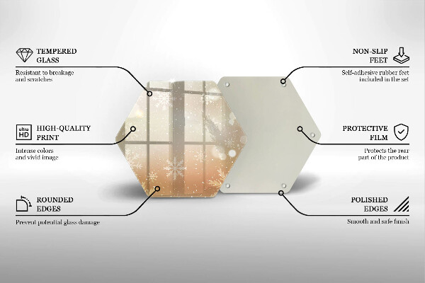 Tagliere in vetro temperato Fiocchi di neve