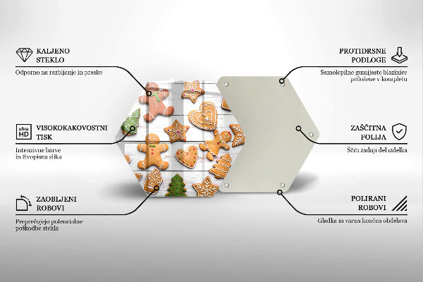 Tagliere in vetro temperato Pan di zenzero di Natale