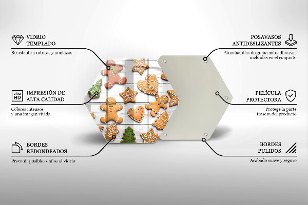 Tagliere in vetro temperato Pan di zenzero di Natale