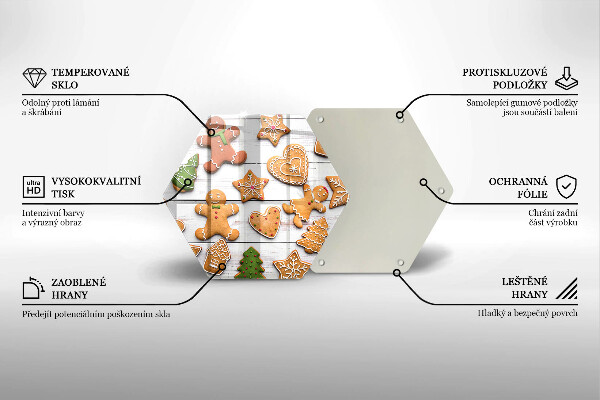 Tagliere in vetro temperato Pan di zenzero di Natale