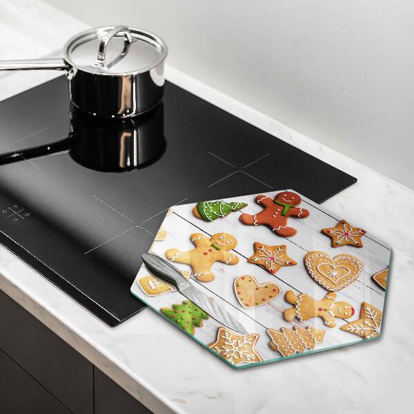 Tagliere in vetro temperato Pan di zenzero di Natale