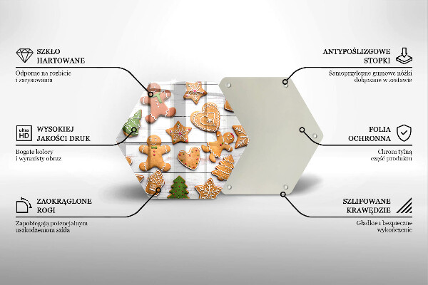 Tagliere in vetro temperato Pan di zenzero di Natale