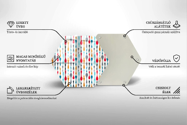 Tagliere in vetro temperato Illustrazione del cucchiaio