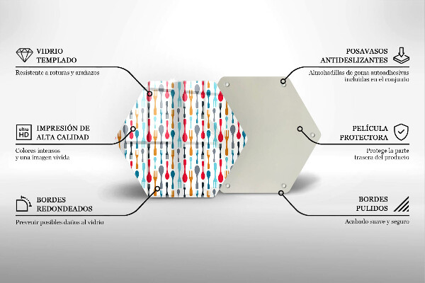 Tagliere in vetro temperato Illustrazione del cucchiaio