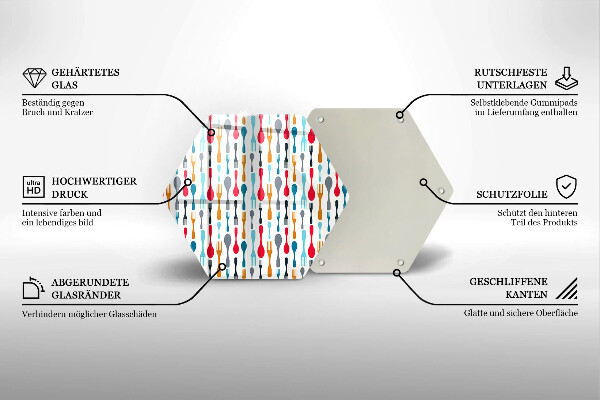 Tagliere in vetro temperato Illustrazione del cucchiaio