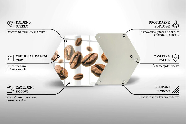 Tagliere in vetro temperato Chicchi di caffè
