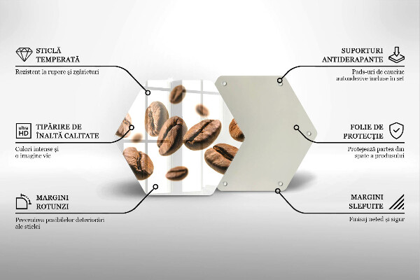Tagliere in vetro temperato Chicchi di caffè