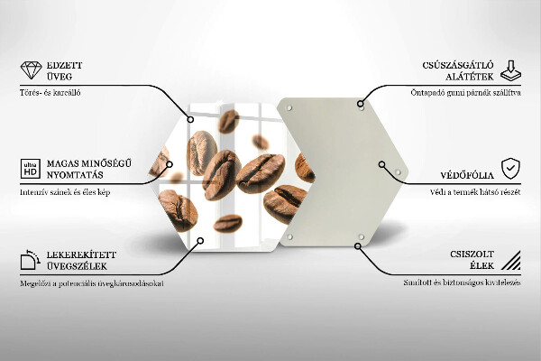 Tagliere in vetro temperato Chicchi di caffè