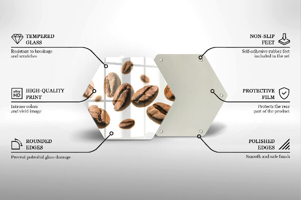 Tagliere in vetro temperato Chicchi di caffè