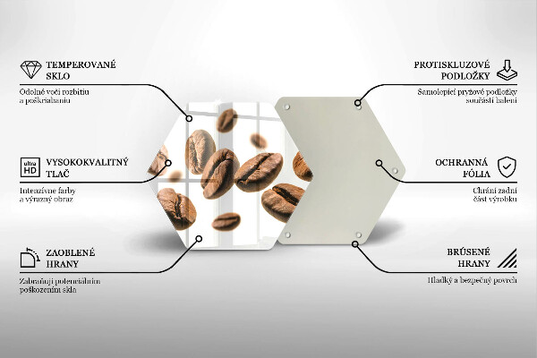Tagliere in vetro temperato Chicchi di caffè
