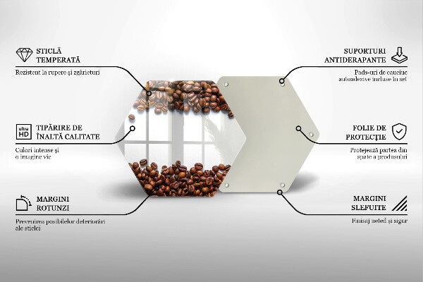 Tagliere in vetro temperato Chicchi di caffè