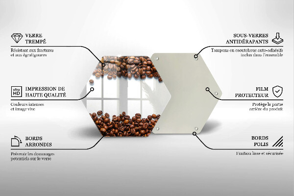 Tagliere in vetro temperato Chicchi di caffè