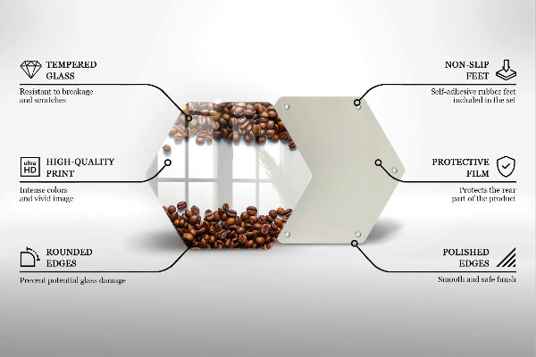 Tagliere in vetro temperato Chicchi di caffè