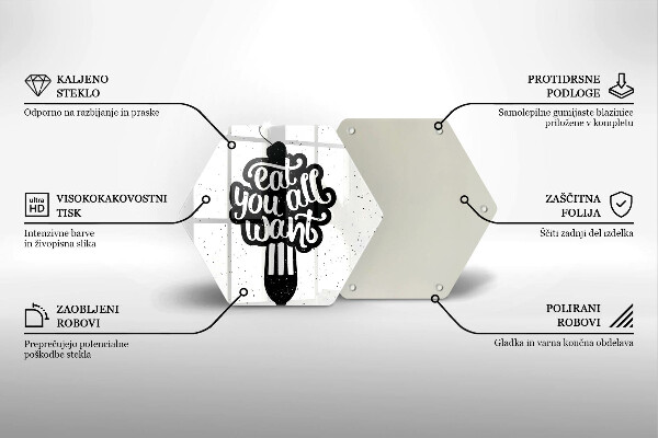 Tagliere in vetro temperato Eat all you want