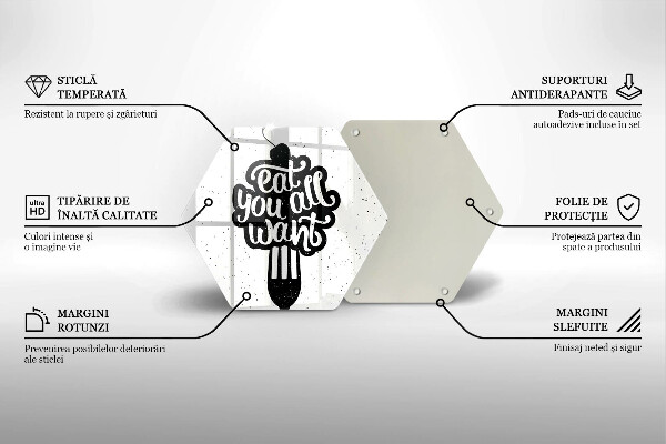 Tagliere in vetro temperato Eat all you want