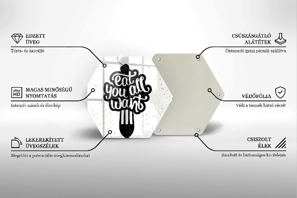 Tagliere in vetro temperato Eat all you want