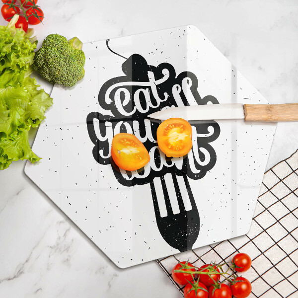 Tagliere in vetro temperato Eat all you want