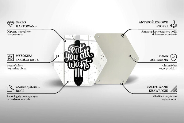 Tagliere in vetro temperato Eat all you want