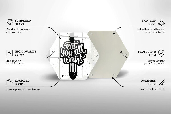 Tagliere in vetro temperato Eat all you want