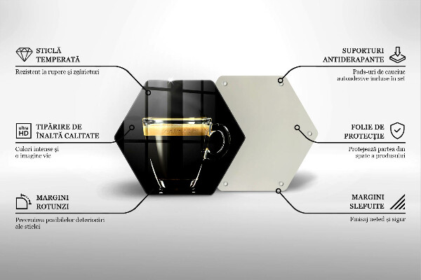 Tagliere in vetro temperato Un bicchiere di caffè nero