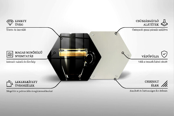 Tagliere in vetro temperato Un bicchiere di caffè nero