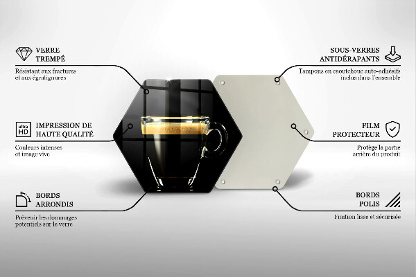 Tagliere in vetro temperato Un bicchiere di caffè nero