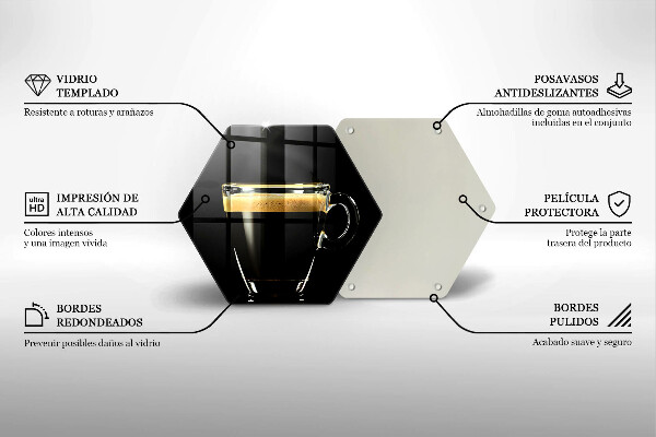 Tagliere in vetro temperato Un bicchiere di caffè nero