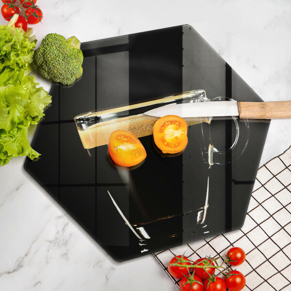 Tagliere in vetro temperato Un bicchiere di caffè nero