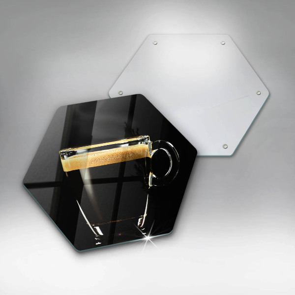 Tagliere in vetro temperato Un bicchiere di caffè nero