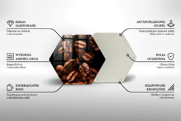 Tagliere in vetro temperato Chicchi di caffè marroni