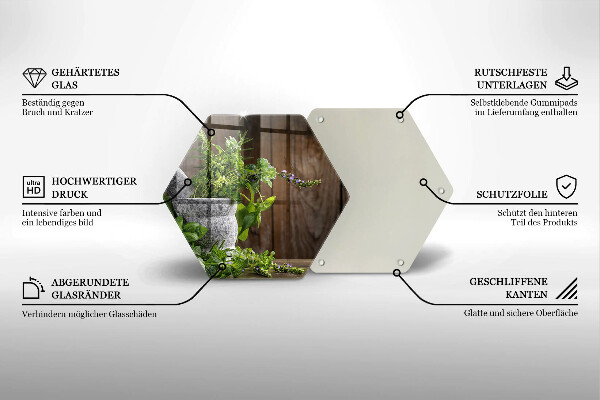 Tagliere in vetro temperato Erbe verdi