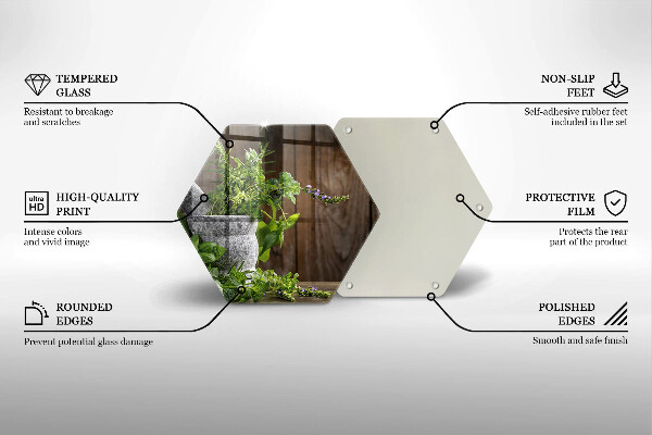 Tagliere in vetro temperato Erbe verdi