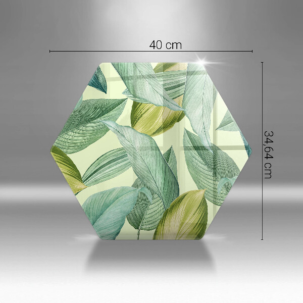 Tagliere in vetro temperato Foglie tropicali verdi