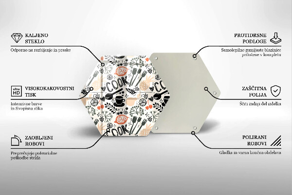 Tagliere in vetro temperato Motivo della cucina dei cartoni animati