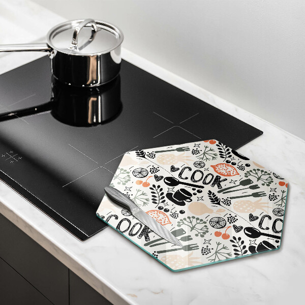 Tagliere in vetro temperato Motivo della cucina dei cartoni animati