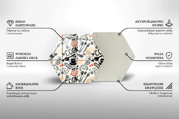 Tagliere in vetro temperato Motivo della cucina dei cartoni animati