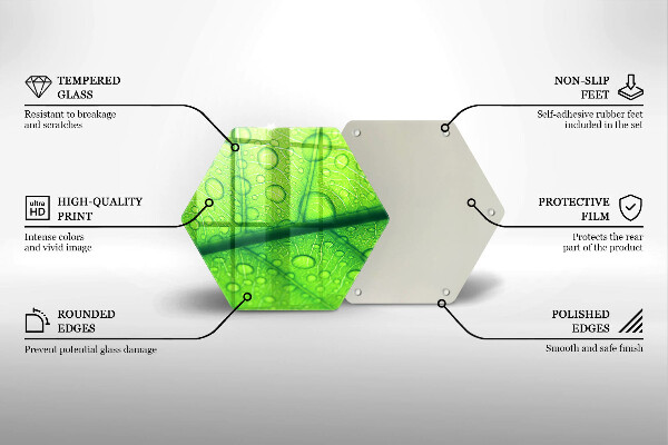 Tagliere in vetro temperato Primo piano di una foglia