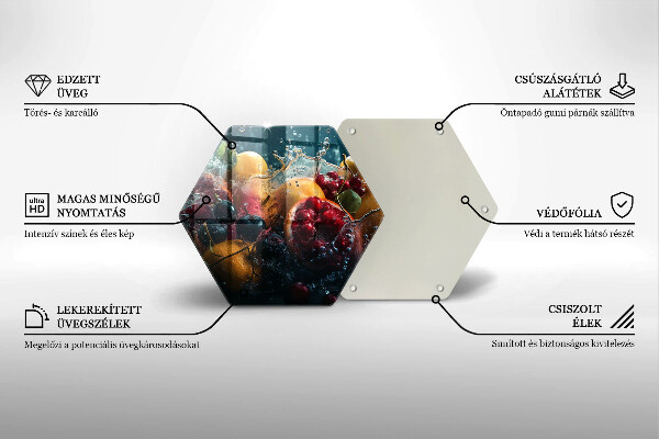 Tagliere in vetro temperato Frutta in acqua