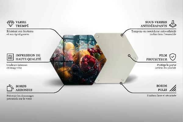 Tagliere in vetro temperato Frutta in acqua