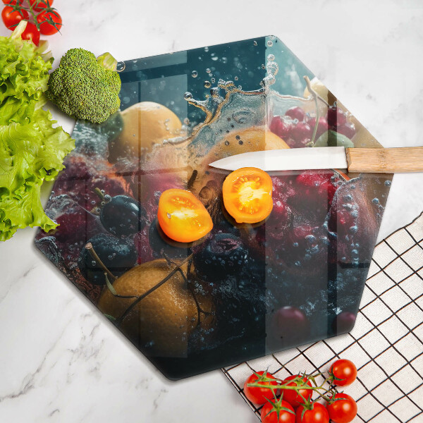 Tagliere in vetro temperato Frutta in acqua