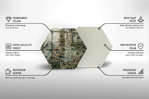 Tagliere in vetro temperato Dollari in denaro