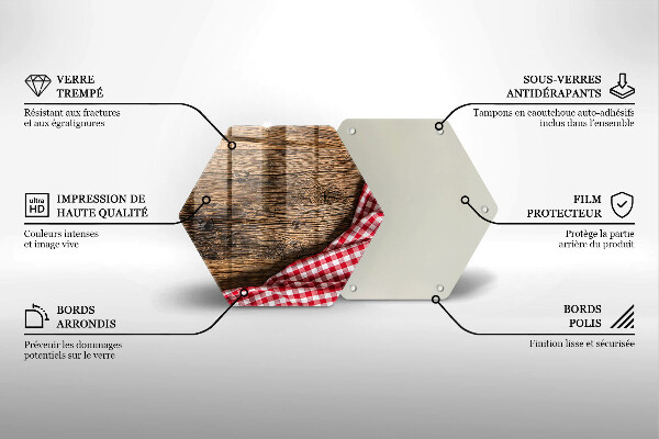 Tagliere in vetro temperato Tavolo di legno