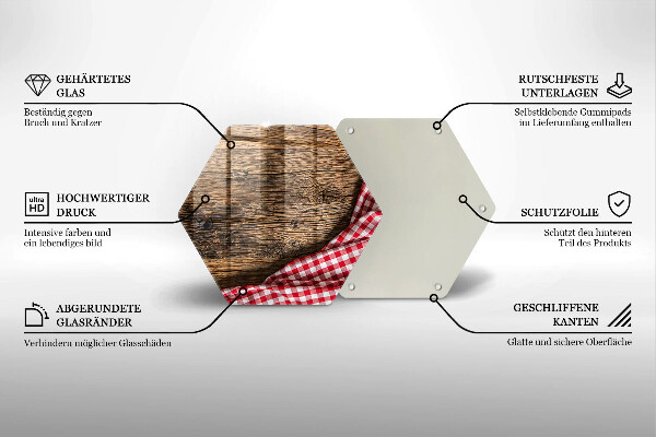 Tagliere in vetro temperato Tavolo di legno