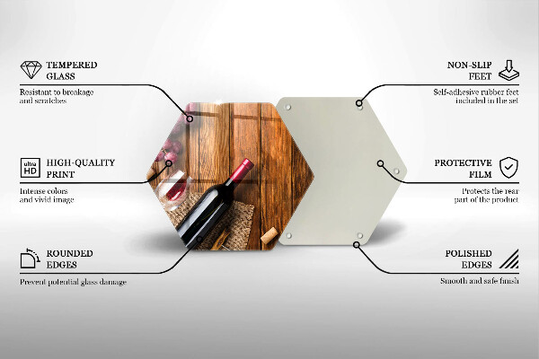 Tagliere in vetro temperato Una bottiglia di vino rosso