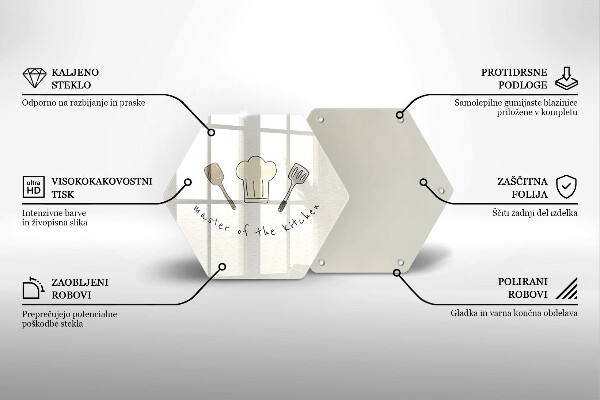 Tagliere in vetro temperato Master of the Kitchen