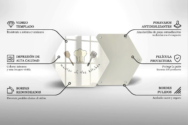 Tagliere in vetro temperato Master of the Kitchen