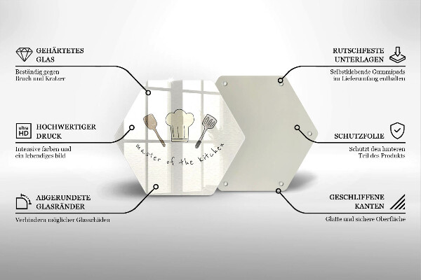 Tagliere in vetro temperato Master of the Kitchen