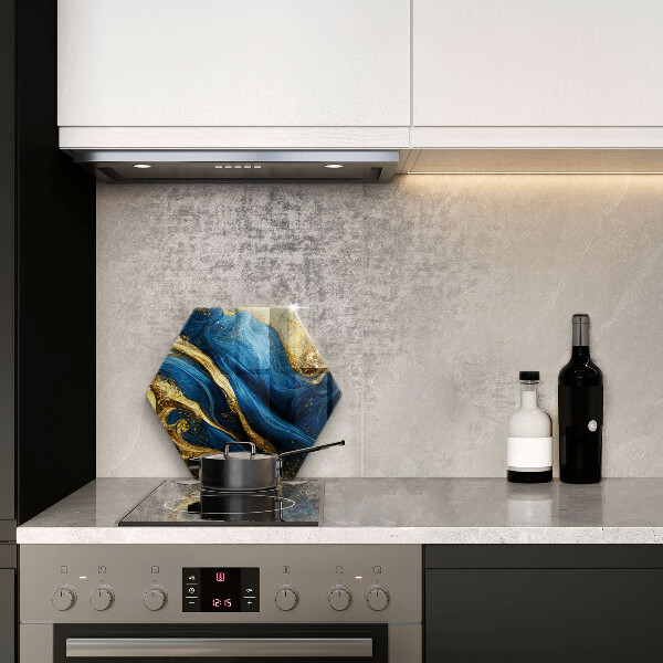 Tagliere in vetro temperato Marmo blu e oro