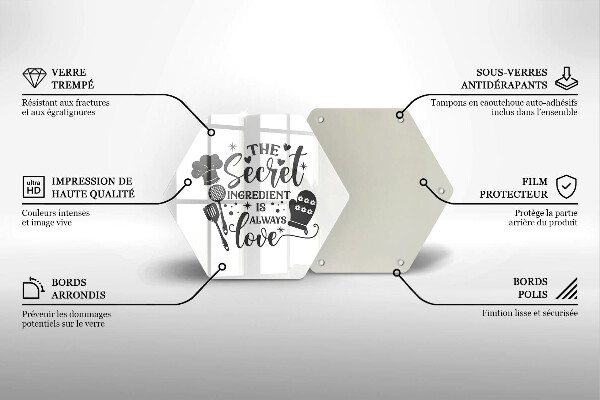 Tagliere in vetro temperato Iscrizione frase